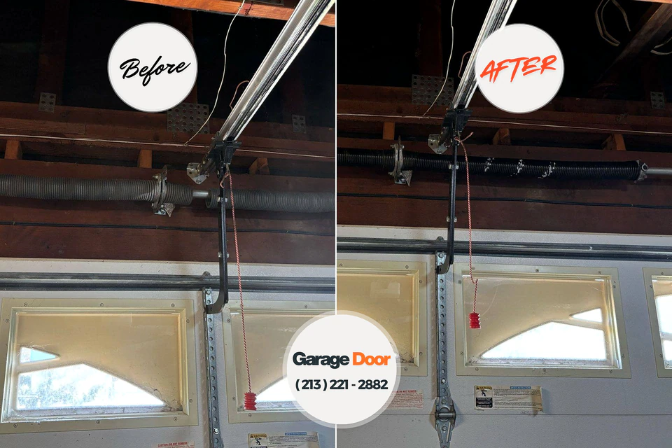 Before and after: garage door repair Pennville, PA